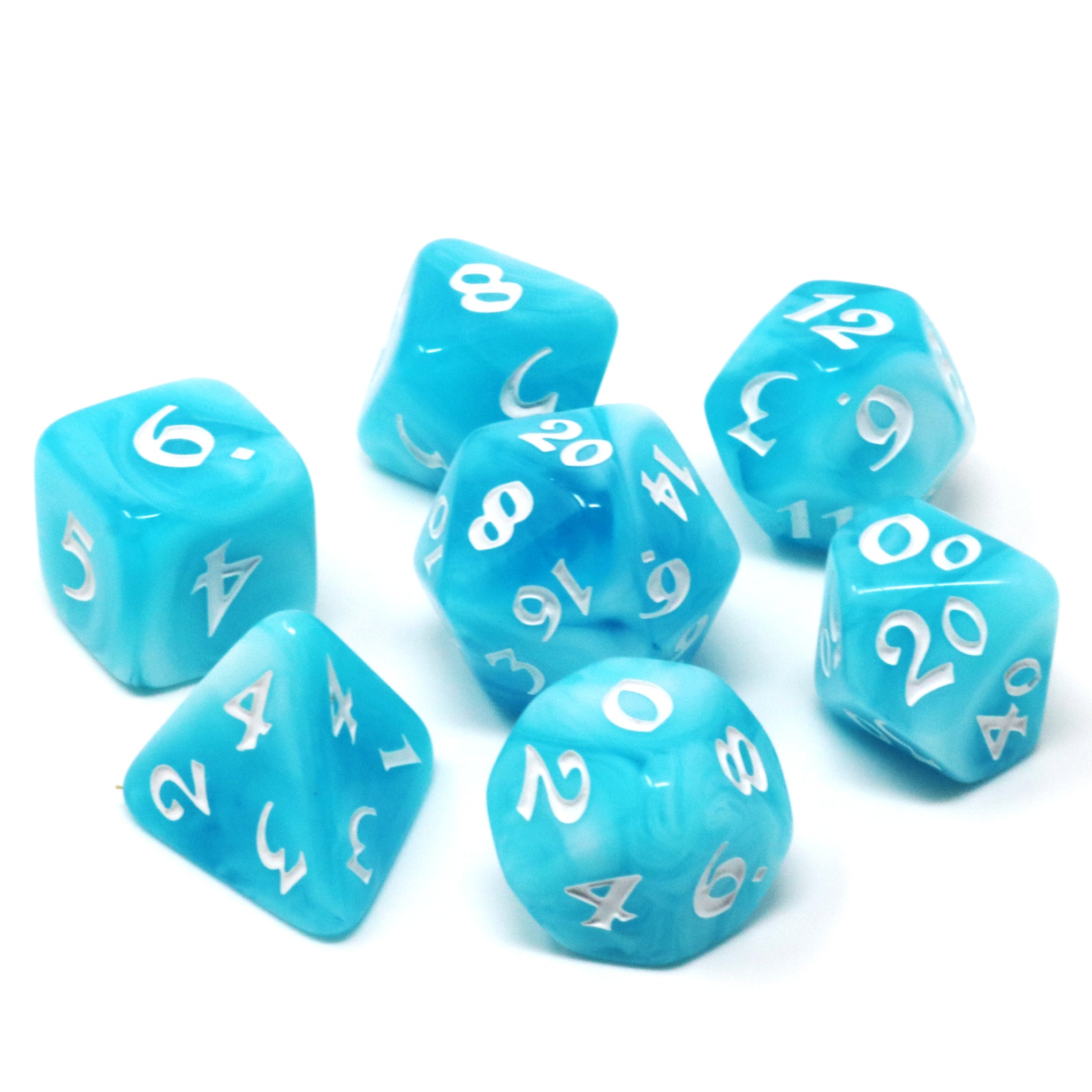 Die Hard Dice 7 Piece RPG set - Glacial Gale | Grognard Games