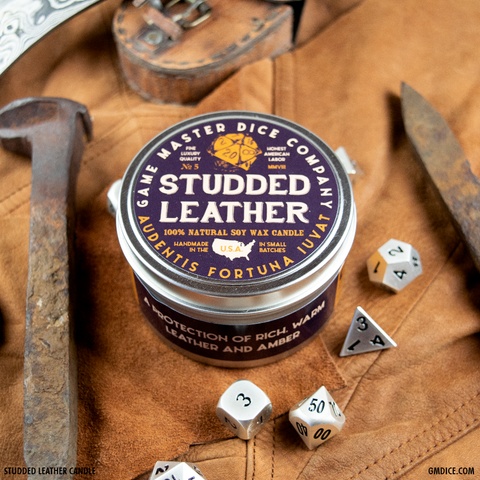 Studded Leather Gaming Candle | Grognard Games