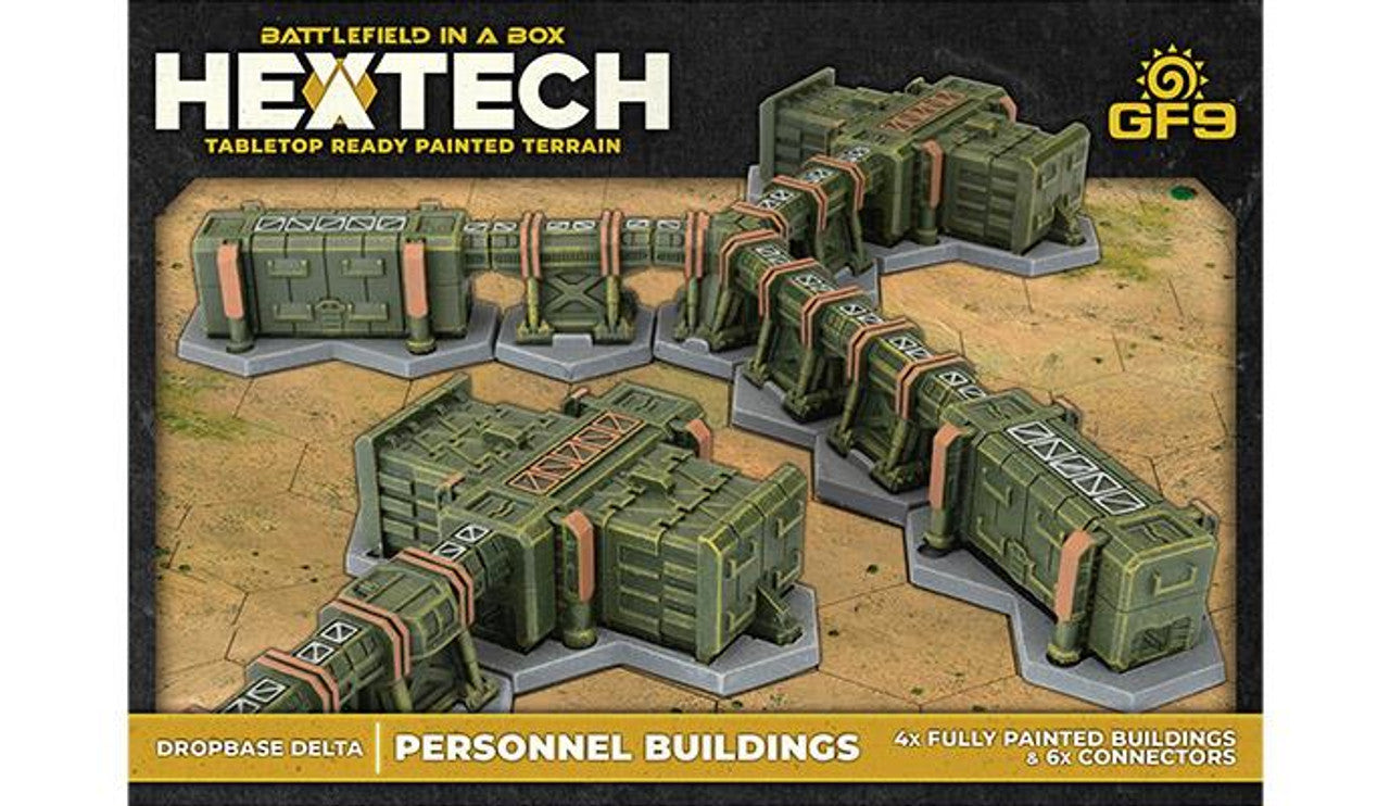 Battlefield in a Box: Hextech Terrain - Dropbase Delta - Personnel Buildings | Grognard Games