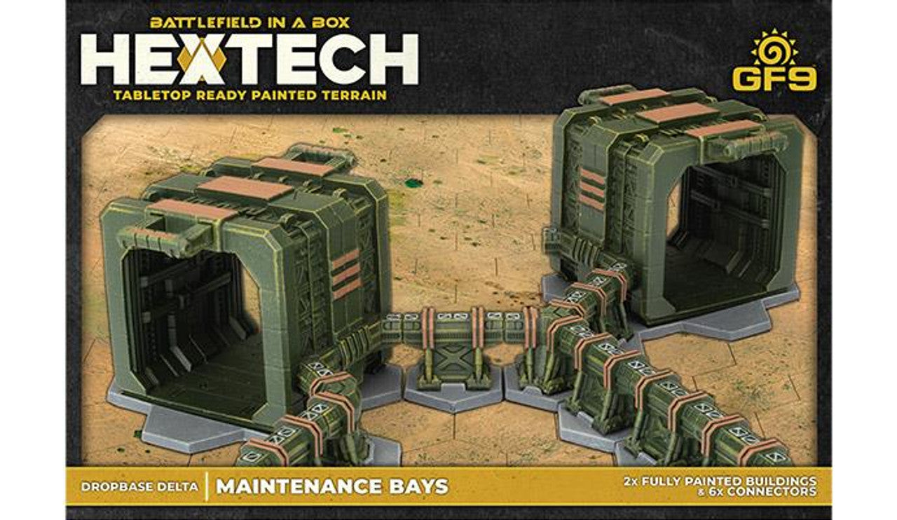 Battlefield in a Box: Hextech Terrain - Dropbase Delta Maintenance Bays | Grognard Games