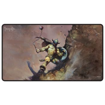 UltraPro Black-Stitched Playmat - Frank Frazetta - Warrior with Ball and Chain | Grognard Games