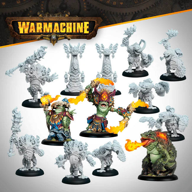 Warmachine: Southern Kriels Fire Tongue Warriors Command Cadre | Grognard Games
