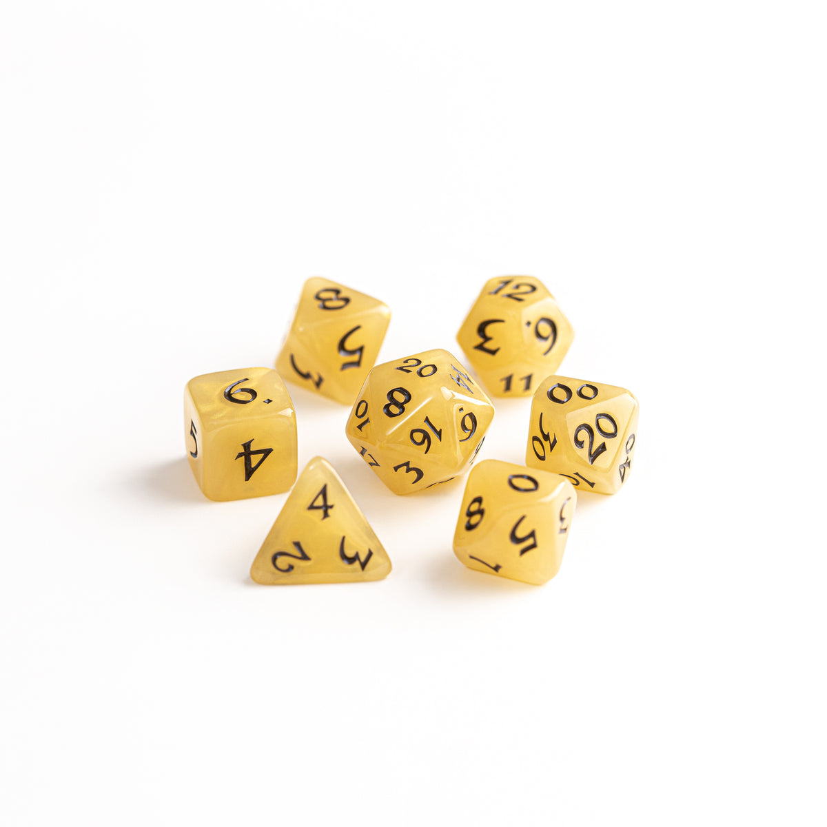 Die Hard Dice 7pc RPG set - Elessia Whipped Honey | Grognard Games