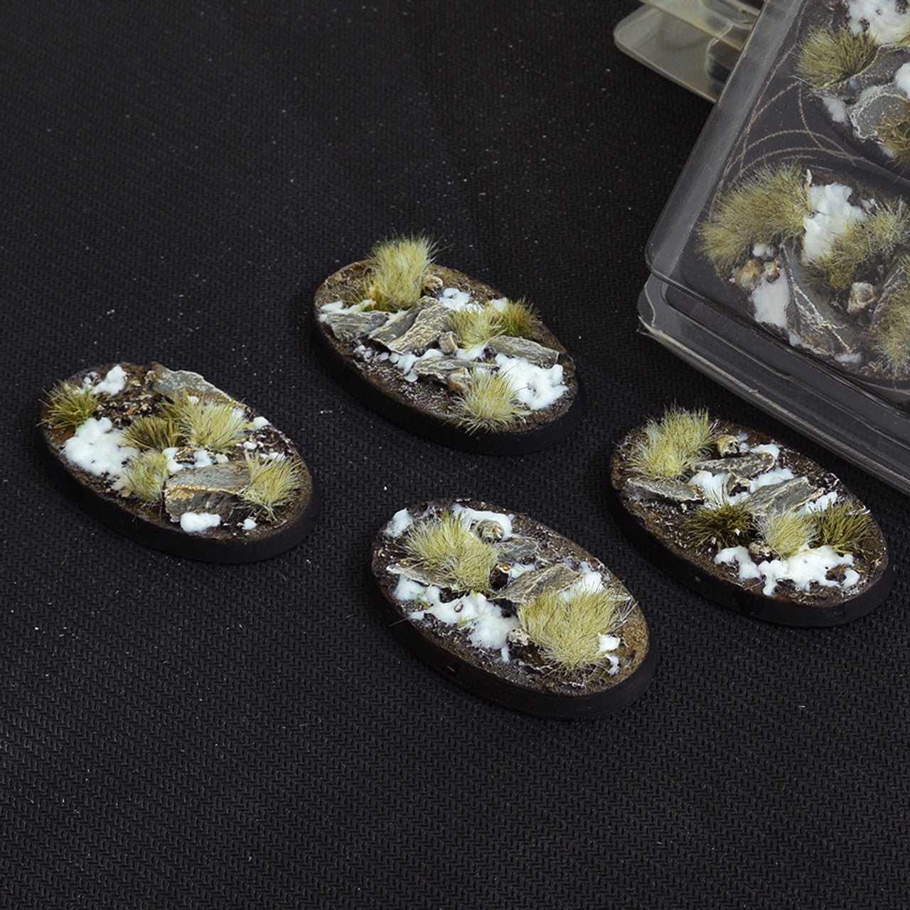 Gamers Grass Battle Ready Bases Winter 60mm Oval | Grognard Games