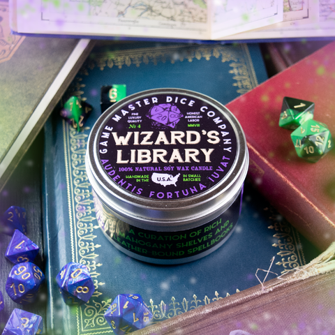 Wizard's Library Gaming Candle | Grognard Games