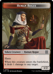 Human Rogue // Plot Double-Sided Token [Outlaws of Thunder Junction: Breaking News Tokens] | Grognard Games