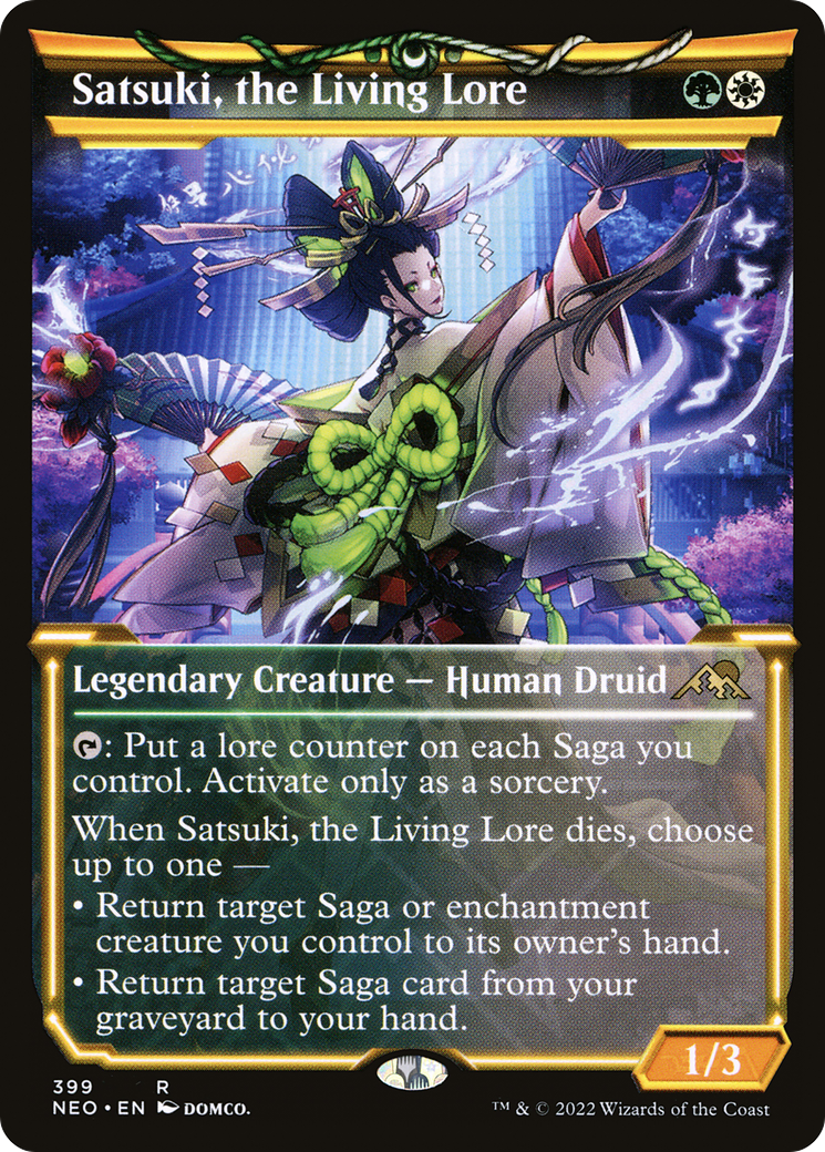 Satsuki, the Living Lore (Showcase Soft Glow) [Kamigawa: Neon Dynasty] | Grognard Games