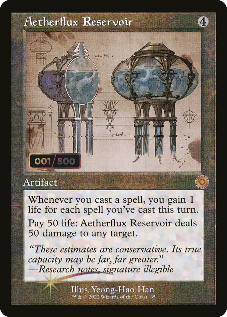 Aetherflux Reservoir (Retro Schematic) (Serial Numbered) [The Brothers' War Retro Artifacts] | Grognard Games
