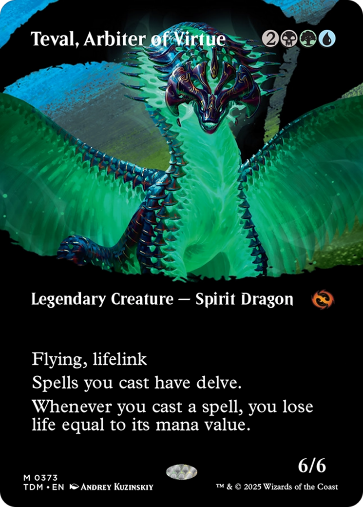 Teval, Arbiter of Virtue (Borderless) [Tarkir: Dragonstorm] | Grognard Games