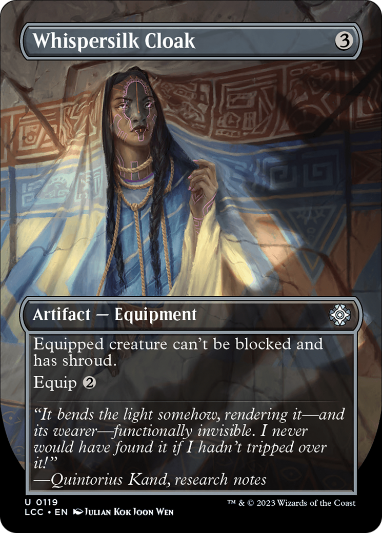 Whispersilk Cloak (Borderless) [The Lost Caverns of Ixalan Commander] | Grognard Games