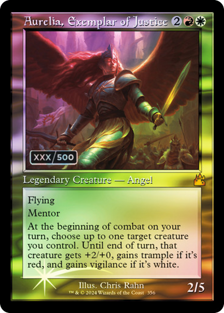 Aurelia, Exemplar of Justice (Retro) (Serialized) [Ravnica Remastered] | Grognard Games