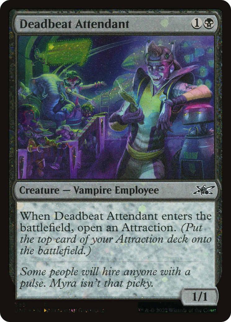 Deadbeat Attendant (Galaxy Foil) [Unfinity] | Grognard Games