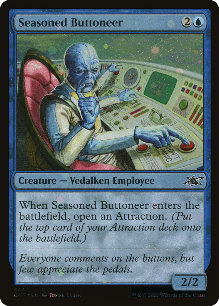 Seasoned Buttoneer (Galaxy Foil) [Unfinity] | Grognard Games