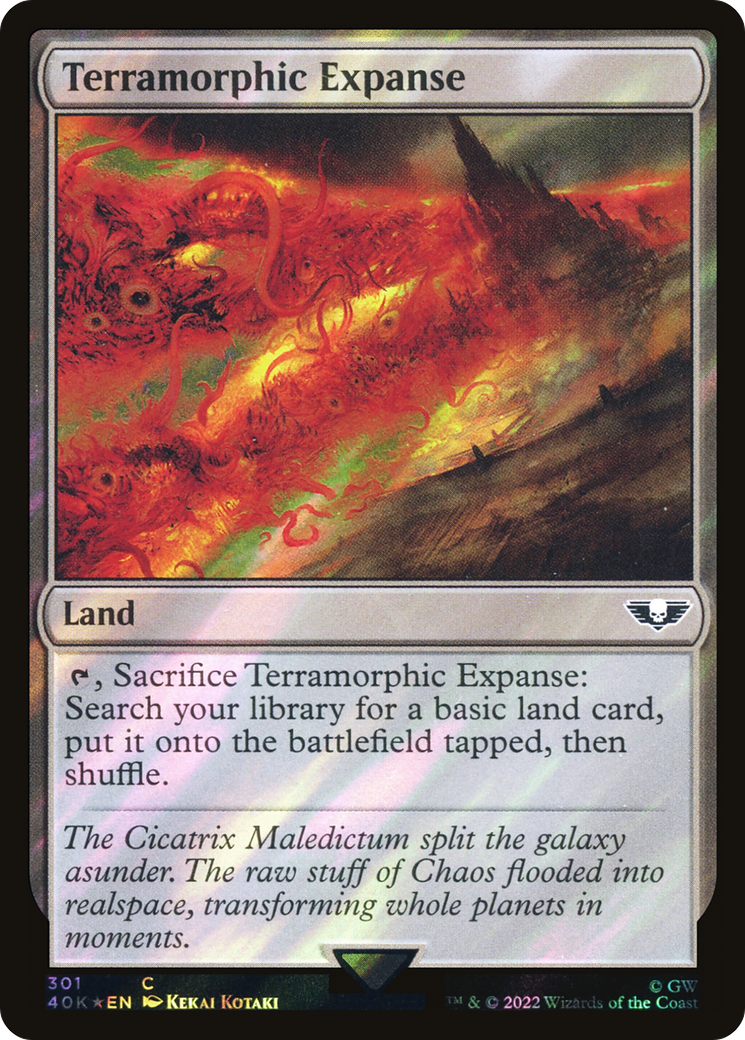 Terramorphic Expanse (Surge Foil) [Universes Beyond: Warhammer 40,000] | Grognard Games