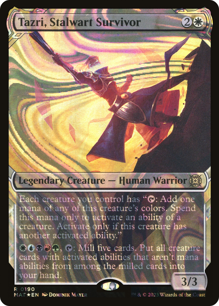 Tazri, Stalwart Survivor (Showcase Halo Foil) [March of the Machine: The Aftermath] | Grognard Games