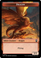 Dragon (Ripple Foil) // Copy Double-Sided Token [Modern Horizons 3 Commander Tokens] | Grognard Games