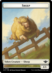 Treasure // Sheep Double-Sided Token [Outlaws of Thunder Junction Tokens] | Grognard Games