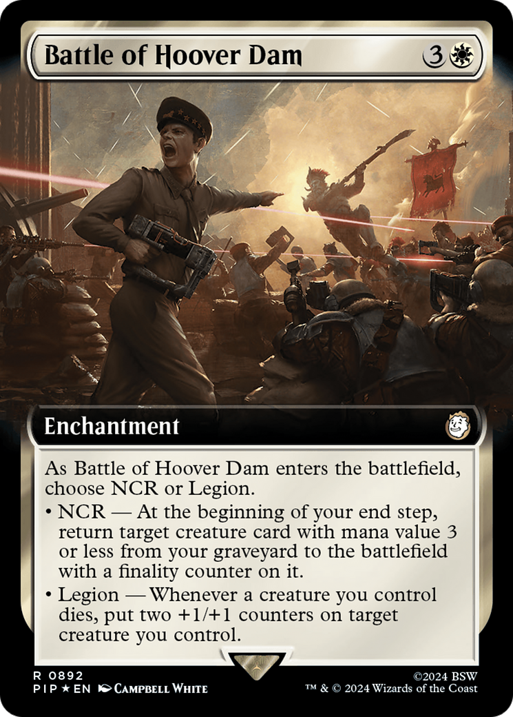 Battle of Hoover Dam (Extended Art) (Surge Foil) [Fallout] | Grognard Games