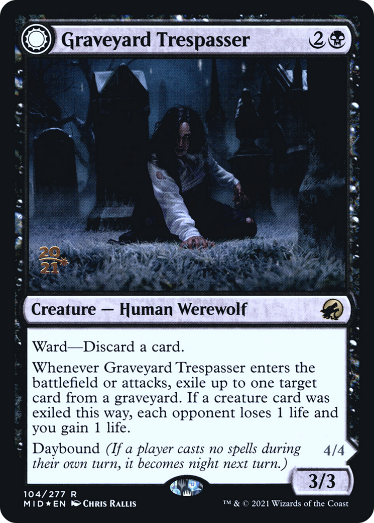 Graveyard Trespasser // Graveyard Glutton [Innistrad: Midnight Hunt Prerelease Promos] | Grognard Games