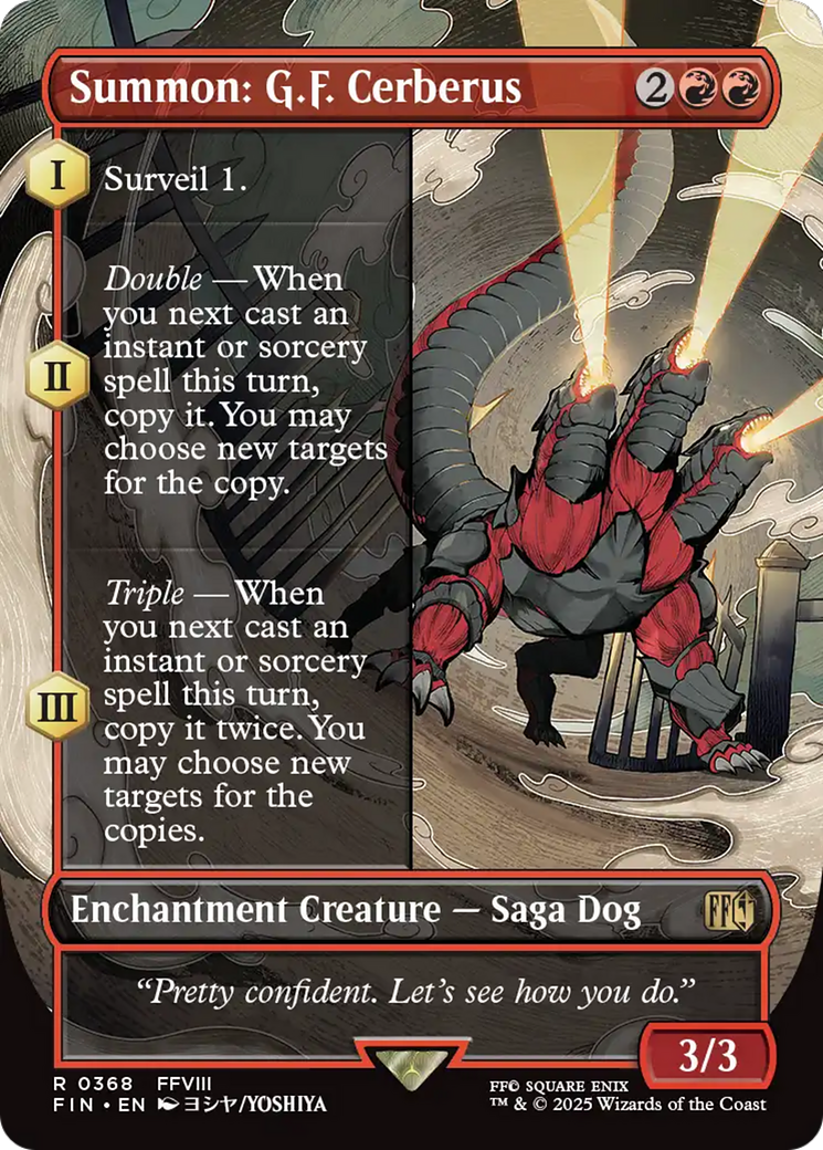 Summon: G.F. Cerberus (Borderless) (FIN-368) - FINAL FANTASY Foil | Grognard Games