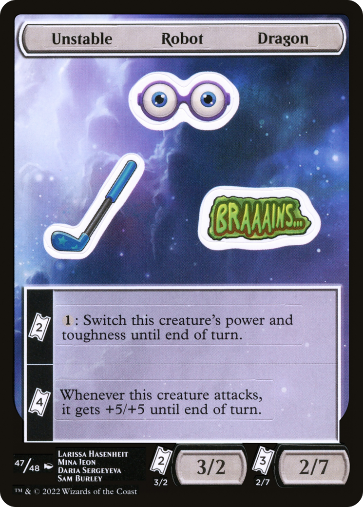Unstable Robot Dragon [Unfinity Stickers] | Grognard Games