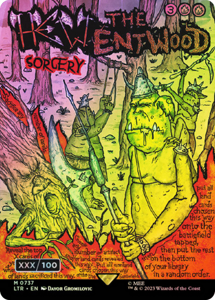 Hew the Entwood (Borderless Poster) (Serialized) [The Lord of the Rings: Tales of Middle-Earth] | Grognard Games