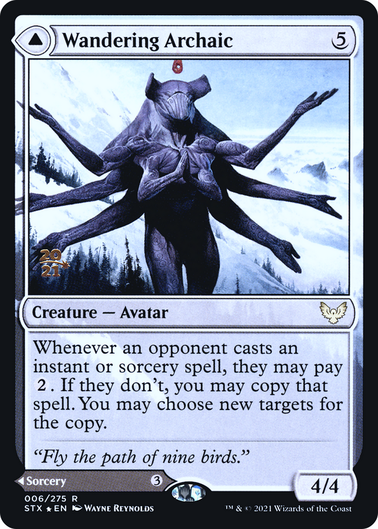 Wandering Archaic // Explore the Vastlands [Strixhaven: School of Mages Prerelease Promos] | Grognard Games