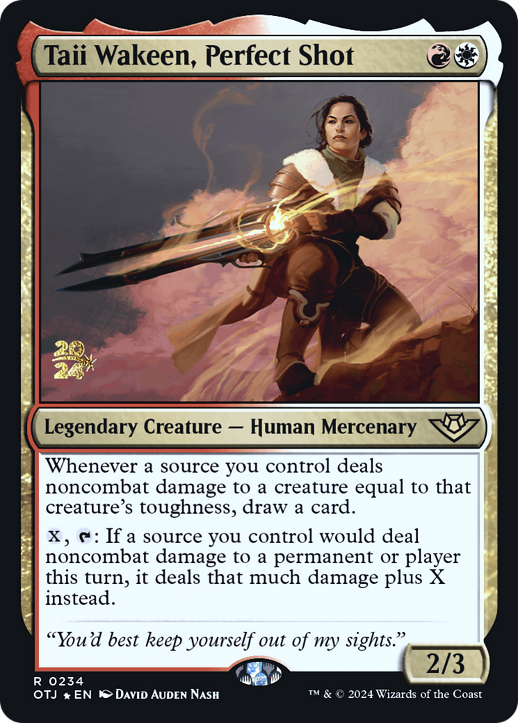 Taii Wakeen, Perfect Shot [Outlaws of Thunder Junction Prerelease Promos] | Grognard Games
