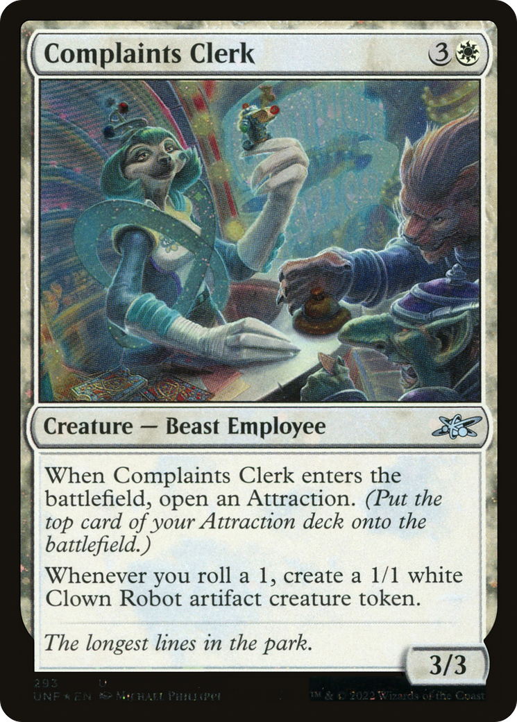 Complaints Clerk (Galaxy Foil) [Unfinity] | Grognard Games