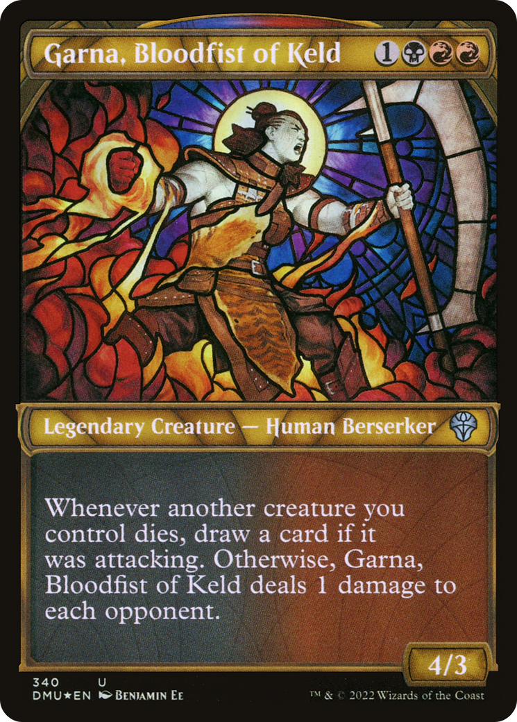 Garna, Bloodfist of Keld (Showcase Textured) [Dominaria United] | Grognard Games