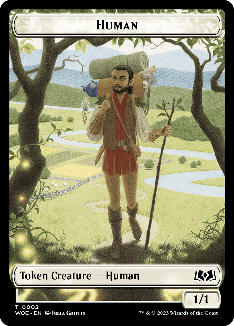 Human // Food (0013) Double-Sided Token [Wilds of Eldraine Tokens] | Grognard Games