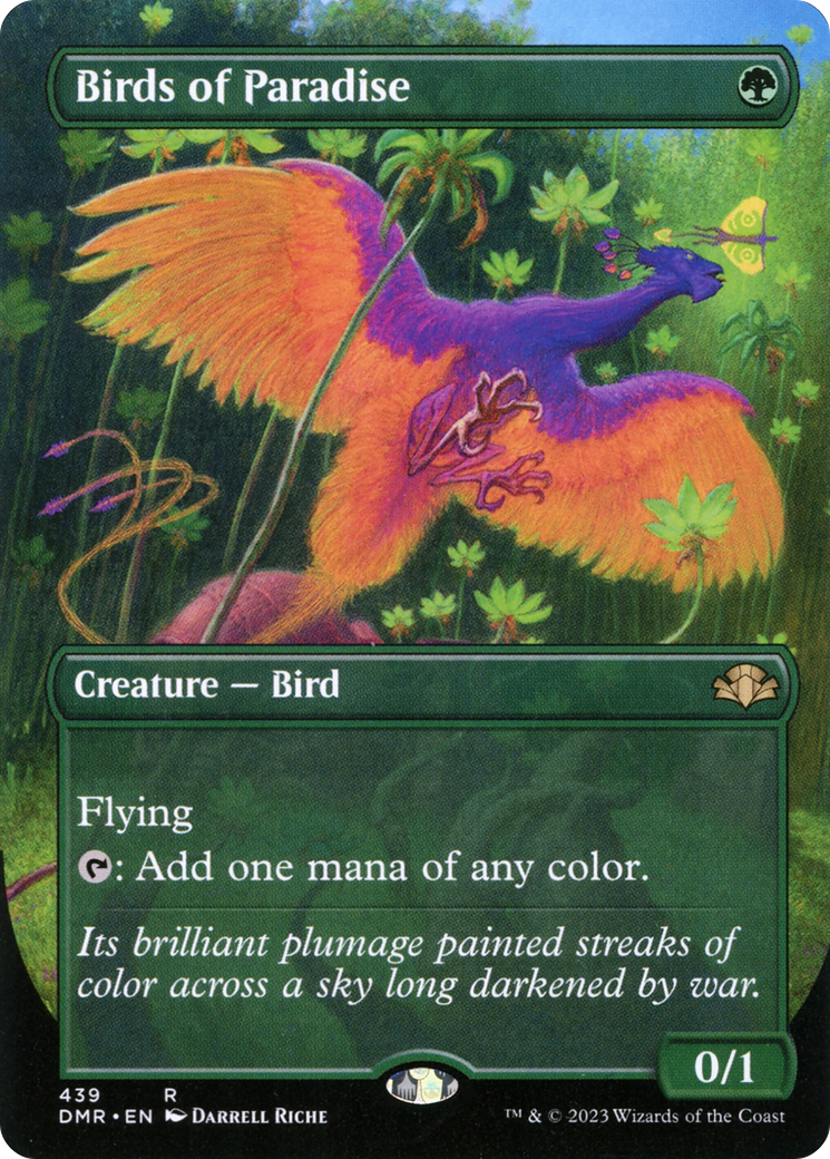 Birds of Paradise (Borderless Alternate Art) [Dominaria Remastered] | Grognard Games