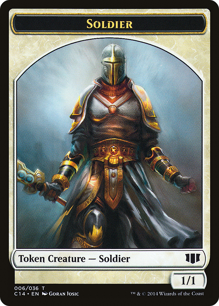 Soldier // Spirit Double-sided Token [Commander 2014 Tokens] | Grognard Games