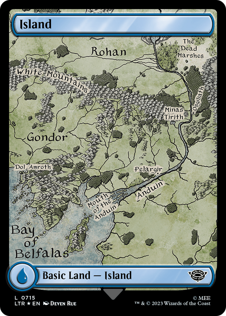 Island (0715) (Surge Foil) [The Lord of the Rings: Tales of Middle-Earth] | Grognard Games