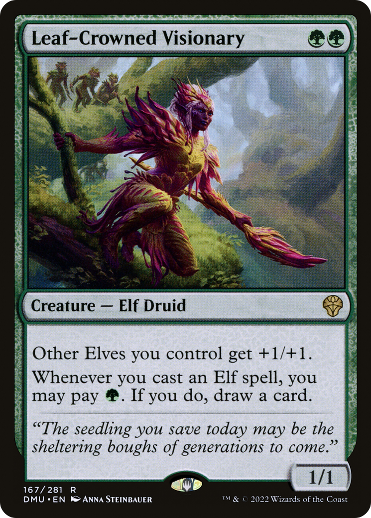 Leaf-Crowned Visionary [Dominaria United] | Grognard Games