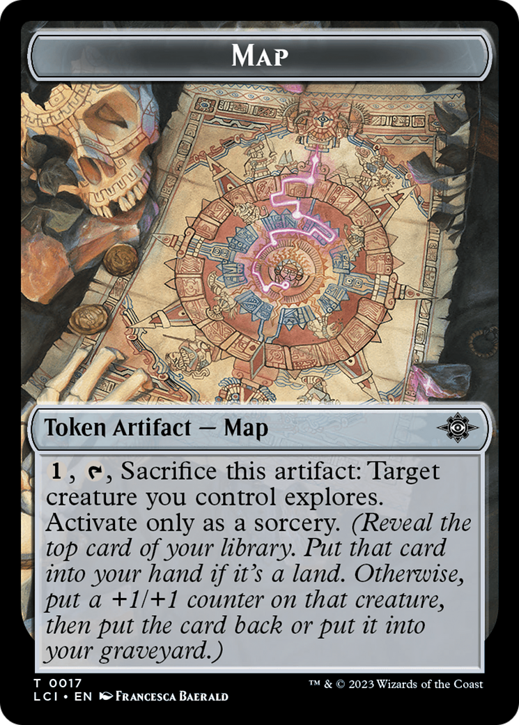 Map // Dinosaur (0001) Double-Sided Token [The Lost Caverns of Ixalan Tokens] | Grognard Games