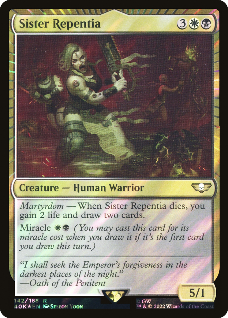 Sister Repentia (Surge Foil) [Universes Beyond: Warhammer 40,000] | Grognard Games
