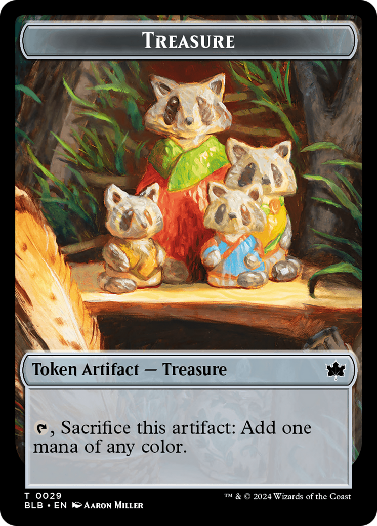 Rabbit // Treasure Double-Sided Token [Bloomburrow Tokens] | Grognard Games