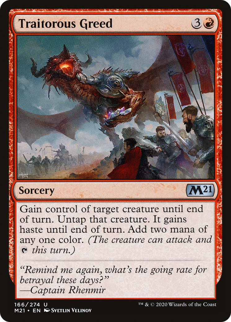 Traitorous Greed (M21-166) - Core Set 2021 Foil | Grognard Games