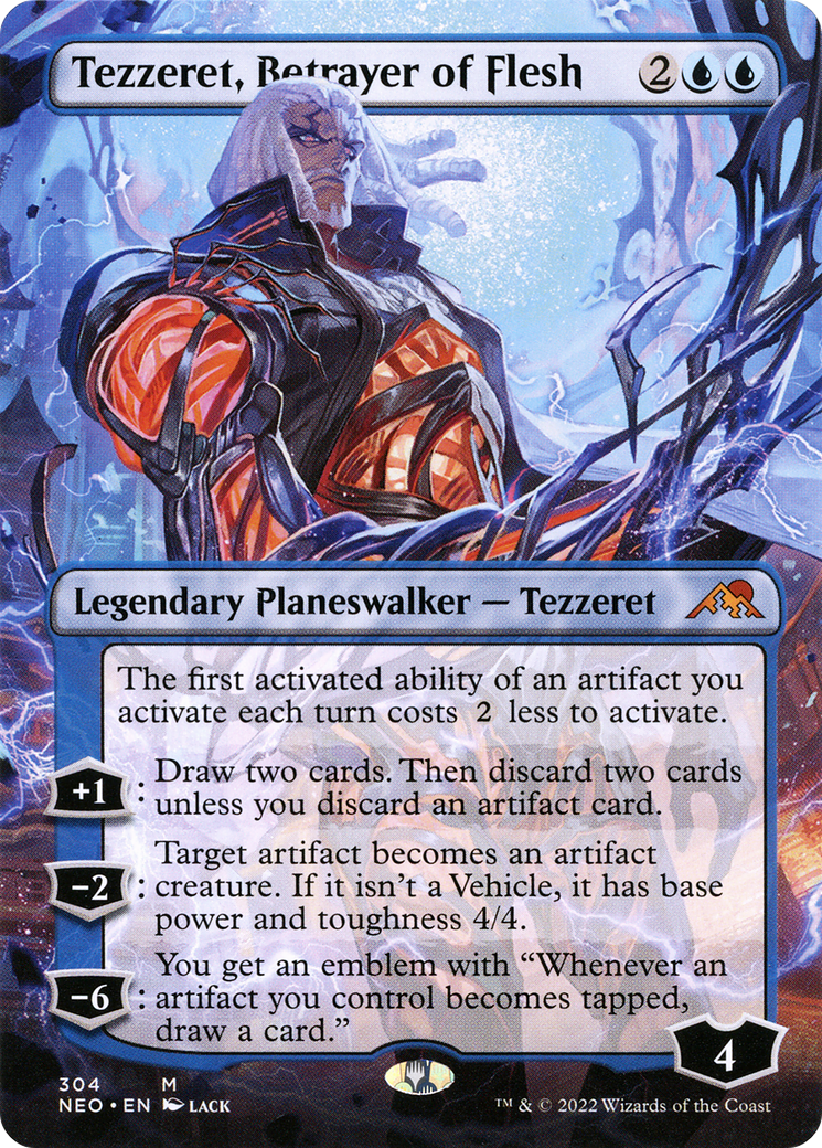 Tezzeret, Betrayer of Flesh (Borderless) [Kamigawa: Neon Dynasty] | Grognard Games