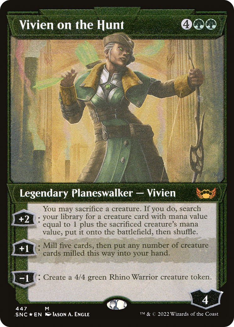 Vivien on the Hunt (Showcase Art Deco Foil Etched) [Streets of New Capenna] | Grognard Games