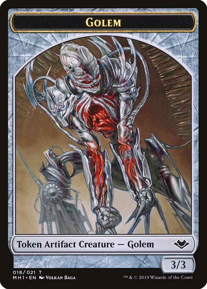 Soldier (004) // Golem (018) Double-Sided Token [Modern Horizons Tokens] | Grognard Games