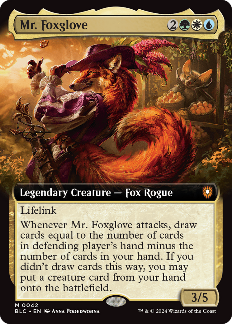 Mr. Foxglove (Extended Art) [Bloomburrow Commander] | Grognard Games