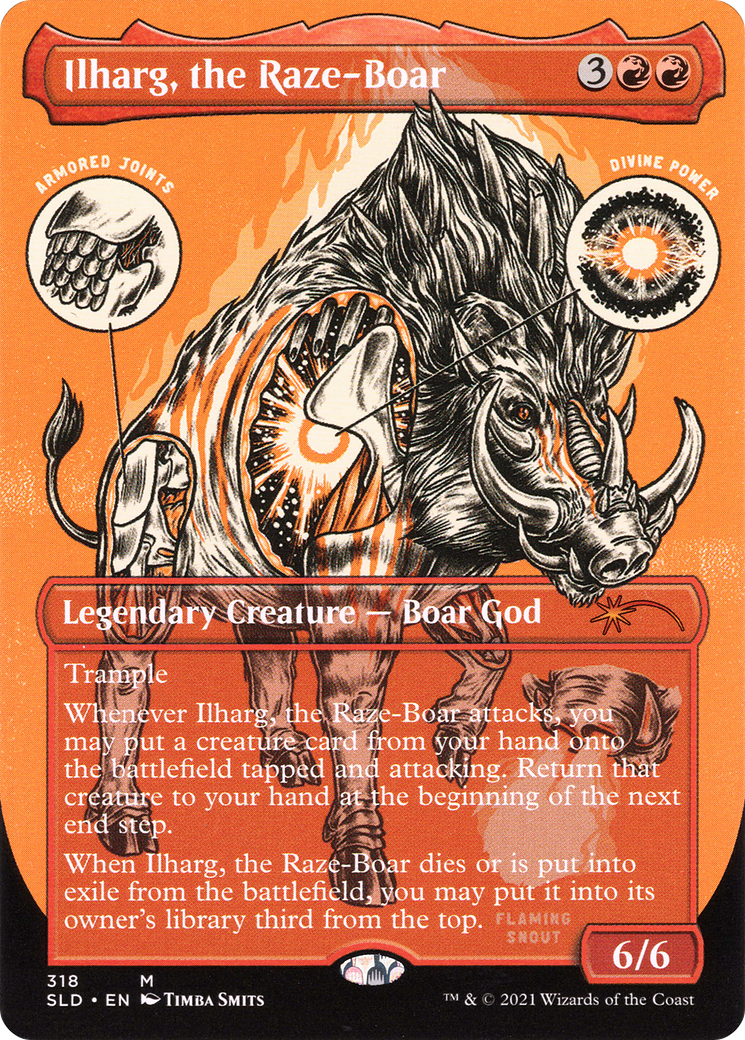 Ilharg, the Raze-Boar (SLD-318) - Secret Lair Drop (Borderless) Etched Foil | Grognard Games