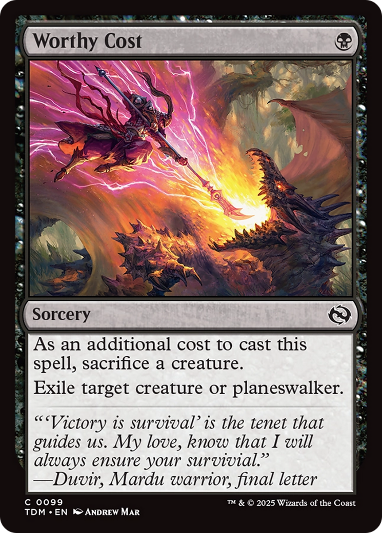 Worthy Cost [Tarkir: Dragonstorm] | Grognard Games