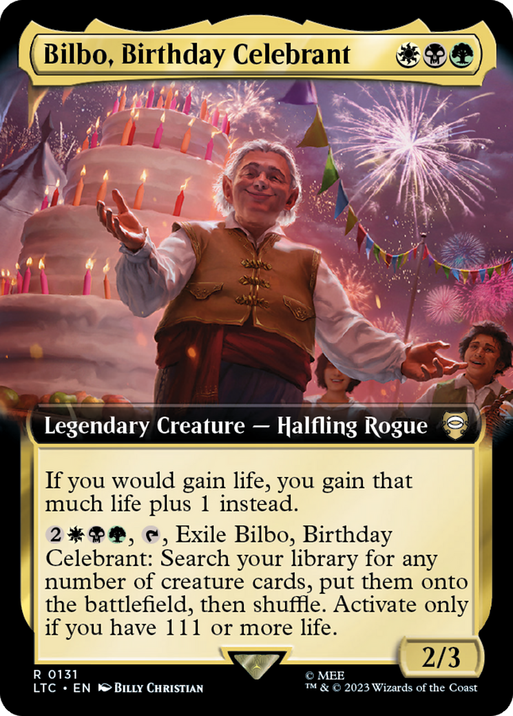 Bilbo, Birthday Celebrant (Extended Art) [The Lord of the Rings: Tales of Middle-Earth Commander] | Grognard Games