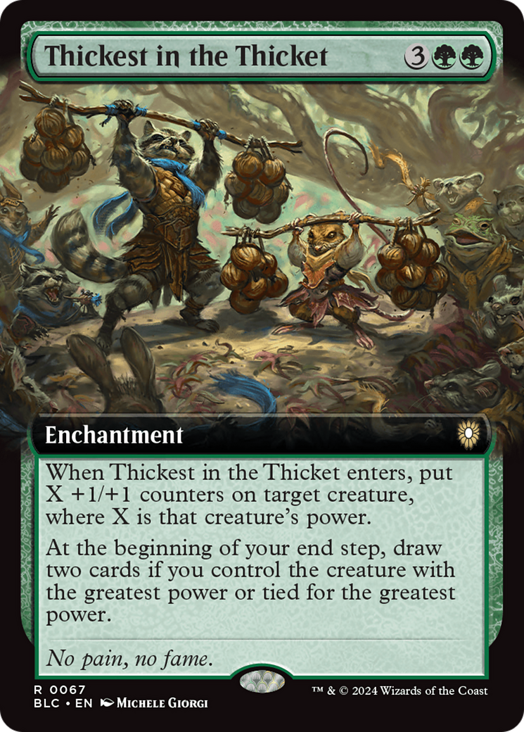 Thickest in the Thicket (Extended Art) [Bloomburrow Commander] | Grognard Games