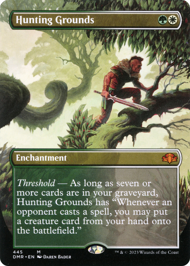 Hunting Grounds (Borderless Alternate Art) [Dominaria Remastered] | Grognard Games