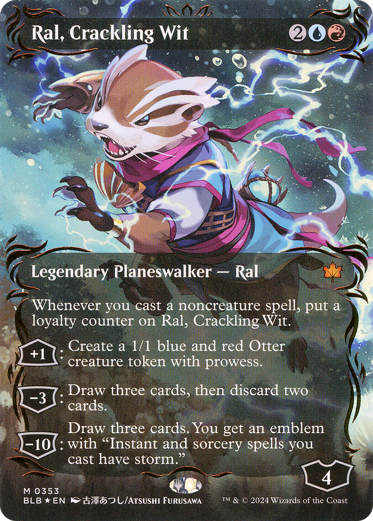 Ral, Crackling Wit (Borderless) (Raised Foil) [Bloomburrow] | Grognard Games