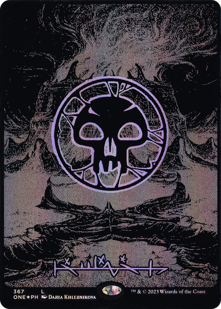 Swamp (367) (Oil Slick Raised Foil) [Phyrexia: All Will Be One] | Grognard Games